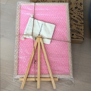 Pink Letter Board with Wooden Easel